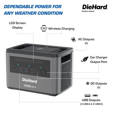 Image showing 3 th DieHard 1200 W XTS Portable Power Station, 1065Wh, Lithium Manganese