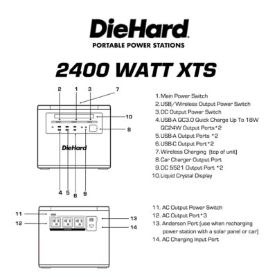 Image showing  2400W XTS Portable Power Station, 1953Wh, Lithium Manganese