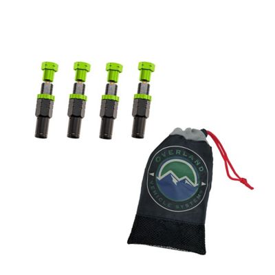 Overland Vehicle Systems Set of 4 Aluminum Tire Deflators, Adjustable Range 10PSI to 30PSI, with Storage Bag, 97-9903