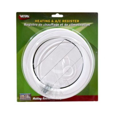Image showing 8 th Valterra Ceiling Mount Heating/Cooling Register, 5 in. Diameter, 360 Degree Rotating, White, A10-3358VP