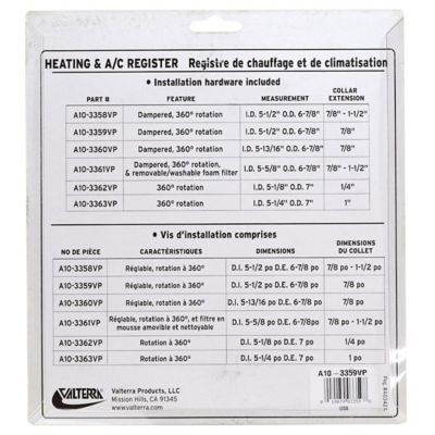 Image showing 9 th Valterra Ceiling Mount Heating/Cooling Register, 5 in. Diameter, 360 Degree Rotating, White, A10-3358VP