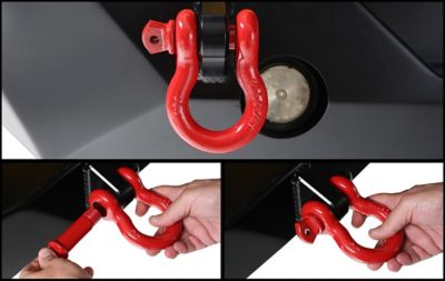 Image showing 5 th Overland Vehicle Systems Steel D-Ring, 3/4 in. Pin, Powder Coated Gloss Red, Single, 19019904