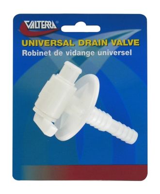Valterra Universal Fresh Water Tank Drain Valve, Dual Hose Size To Fit 1/2 in. or 3/4 in.,A01-2025VP