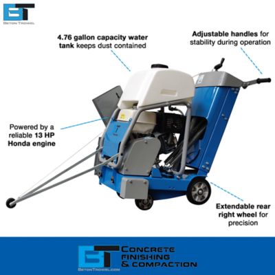 Image showing  18 in. Concrete Saw - Honda GX390 Engine, 7.2 in. Cutting Depth, Screw Feed Blade Adjustment