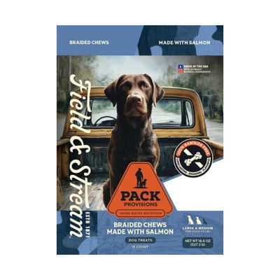 Field & Stream Pack Provisions Salmon Flavor Braided Dog Chew Treats
