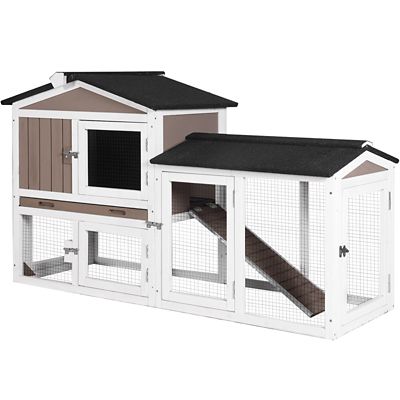 Aivituvin Rabbit Hutch Easy Combine With Second Bunny Cage, Inner Space 10.4 ft. sq.