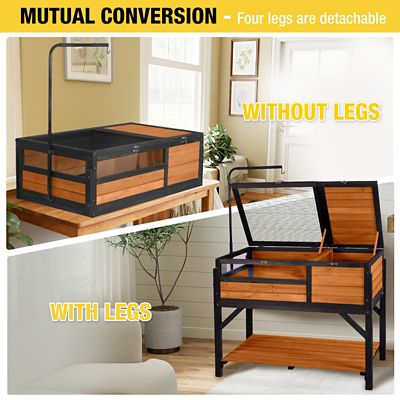 Image showing  Wooden Tortoise House Large Turtle Habitat, Turtle Habitat with Legs