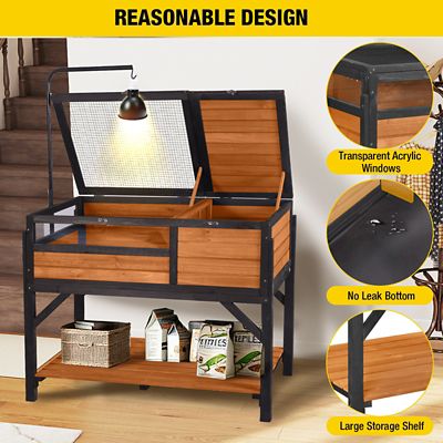 Image showing  Wooden Tortoise House Large Turtle Habitat, Turtle Habitat with Legs