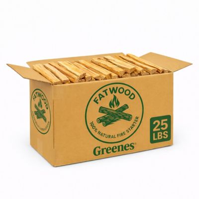 Greenes Fence Fatwood, 25 lb. Box 100% Natural Pine Resin Fire Starter