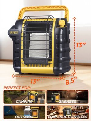 Image showing 6 th Commercial Heat 9000 BTU Portable Propane Heater for Outdoor or Indoor Use, Yellow