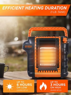 Image showing  9000 BTU Portable Propane Heater for Outdoor or Indoor Use, Orange