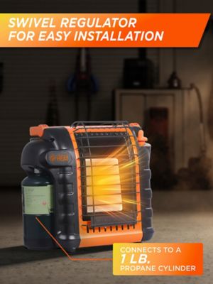 Image showing  9000 BTU Portable Propane Heater for Outdoor or Indoor Use, Orange
