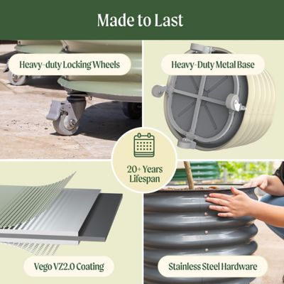 Image showing  Self-Watering Rolling Citrus Tree Planter, Green