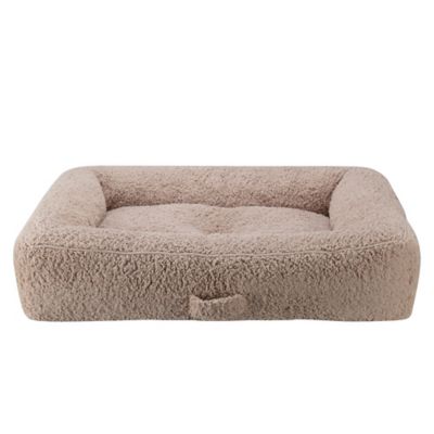 Retriever Gusset Bolster Dog Bed, Textured Taupe