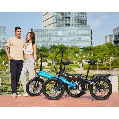 Image showing  GoVolt Folding Electric Bike for Adults Blue