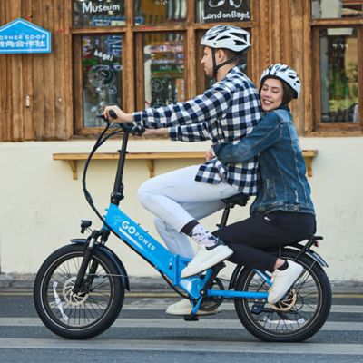 Image showing  GoPlus Folding Electric Bike Blue