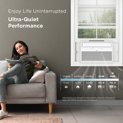 Image showing  Q-Series 12,000 (DOE) BTU 115V Smart Inverter Window AC Cools 550 sq. ft. with Heater, Remote, & Wi-Fi Enabled