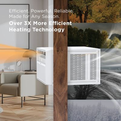Image showing  Q-Series 12,000 (DOE) BTU 115V Smart Inverter Window AC Cools 550 sq. ft. with Heater, Remote, & Wi-Fi Enabled