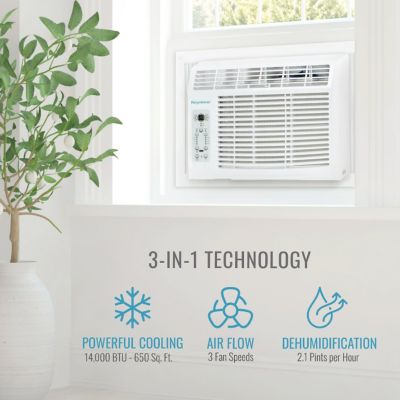 Image showing  14,000 BTU 115V Window Air Conditioner Cools 650 sq. ft. with Dehumidifier and Remote