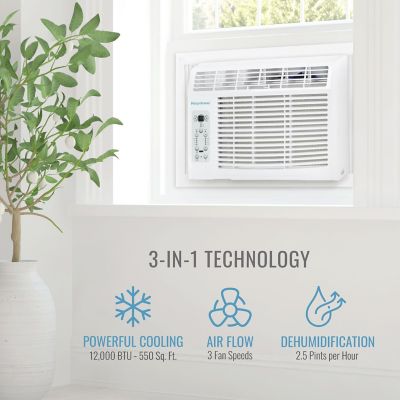 Image showing  12,000 BTU 115V Window Air Conditioner Cools 550 sq. ft. with Dehumidifier and Remote