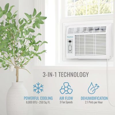 Image showing  8,000 BTU 115V Window Air Conditioner Cools 350 sq. ft. with Remote