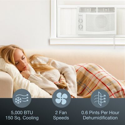 Image showing 5 th Amana 5,000 BTU 115V Window-Mounted Air Conditioner Cools 150 sq. ft. with Mechanical Controls