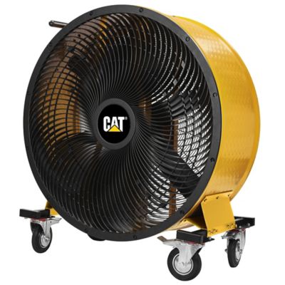 Caterpillar Industrial Drum Fan, 25,000 CFM High-Velocity Air Circulator, DC Motor, Variable Speed, Heavy-Duty 6-Blade Design