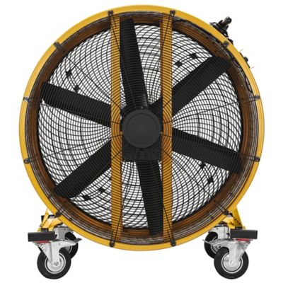 Image showing 2 th Caterpillar Industrial Drum Fan, 25,000 CFM High-Velocity Air Circulator, DC Motor, Variable Speed, Heavy-Duty 6-Blade Design