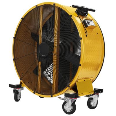 Image showing 3 th Caterpillar Industrial Drum Fan, 25,000 CFM High-Velocity Air Circulator, DC Motor, Variable Speed, Heavy-Duty 6-Blade Design