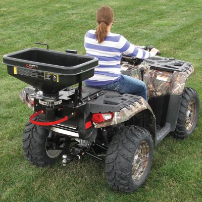 Image showing  ATV-UTV 2.2 Cubic Foot Dry Material Spreader with Cover - Rack Mount