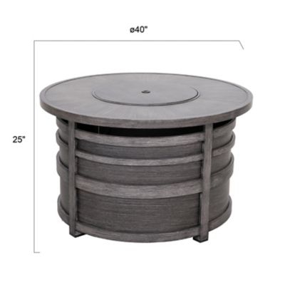 Image showing  40 in. Fire Pit Table, 50,000 BTU Propane Fire Pit with Lid