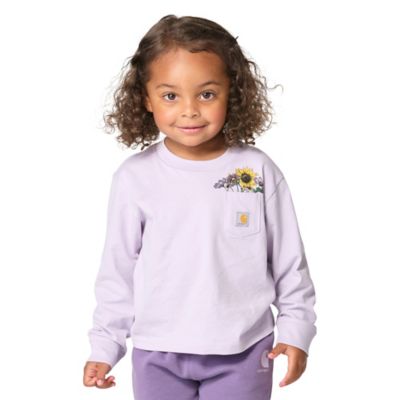 Carhartt Toddler Girls' Long-Sleeve Floral Pocket T-Shirt