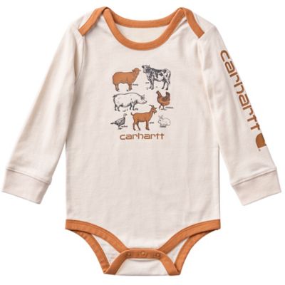 Carhartt Infant Boy's Long-Sleeve Farm Animals Bodysuit