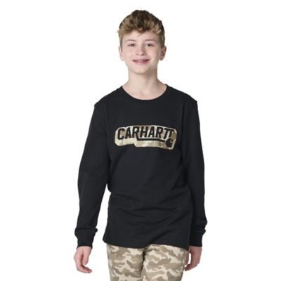 Carhartt Child Boy Long-Sleeve Camo Logo T-Shirt