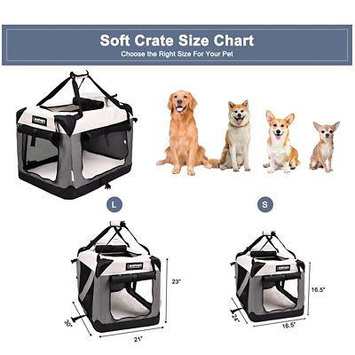 Image showing 2 th GOOPAWS 3-Door Collapsible Soft-Sided Dog Crate