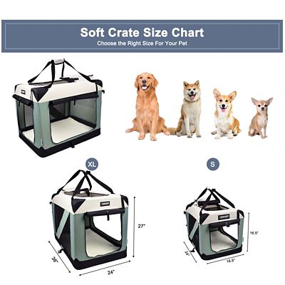 Image showing 2 th GOOPAWS 3-Door Collapsible Soft-Sided Dog Crate