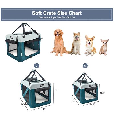 Image showing 2 th GOOPAWS 3-Door Collapsible Soft-Sided Dog Crate