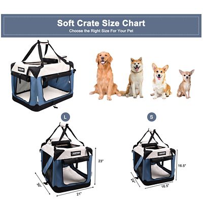 Image showing 2 th GOOPAWS 3-Door Collapsible Soft-Sided Dog Crate