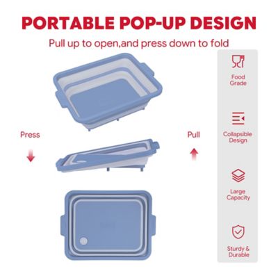 Image showing  9 in 1 Multifunctional Collapsible BBQ Prep Tub Grill Station Blue Camping RV Kitchen