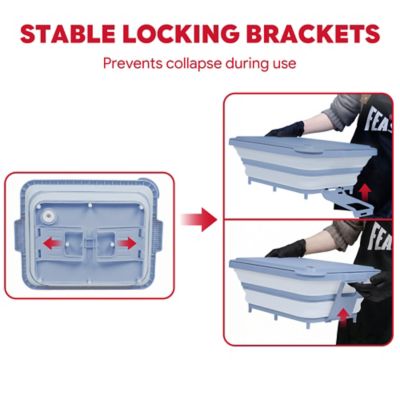 Image showing  9 in 1 Multifunctional Collapsible BBQ Prep Tub Grill Station Blue Camping RV Kitchen
