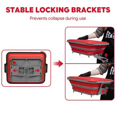 Image showing  9 in 1 Multifunctional Collapsible BBQ Prep Tub Grill Station Red Camping RV Kitchen