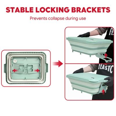 Image showing  9 in 1 Multifunctional Collapsible BBQ Prep Tub Grill Station Green Camping RV Kitchen