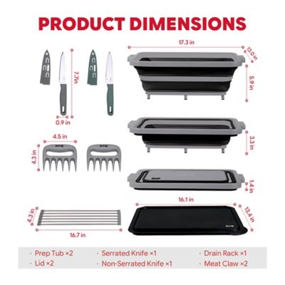 Image showing  9 in 1 Multifunctional Collapsible BBQ Prep Tub Grill Station Black Camping RV Kitchen
