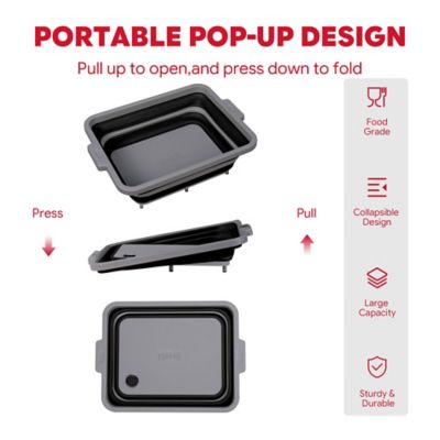 Image showing  9 in 1 Multifunctional Collapsible BBQ Prep Tub Grill Station Black Camping RV Kitchen