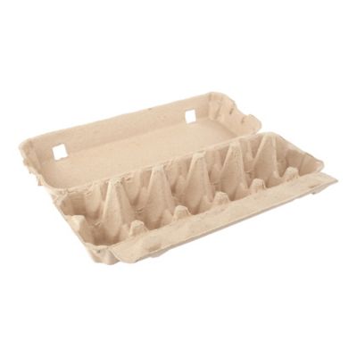 Image showing 2 th Hatching Time 25 pk. Natural Pulp, Flat Top Blank Egg Cartons for 12 Chicken Eggs