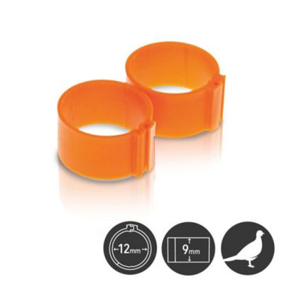Hatching Time Poultry Leg Bands 12mm Pack Of 25, Orange