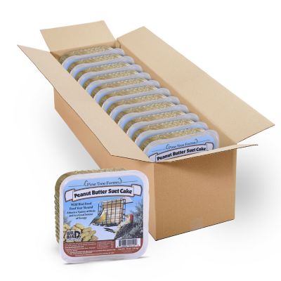 Pine Tree Farms Peanut Butter Suet Cakes for Wild Birds 12 oz., Pack of 12
