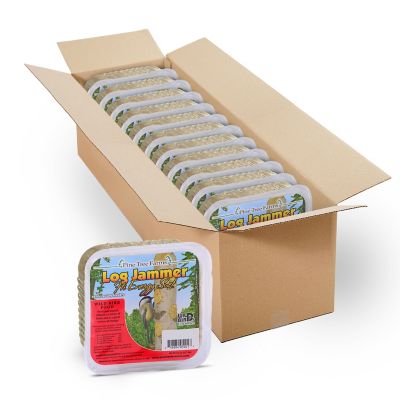 Pine Tree Farms Log Jammer Hi Energy Suet Plugs for Wild Birds, Refills for Log Feeders 9.4 oz., Pack of 12