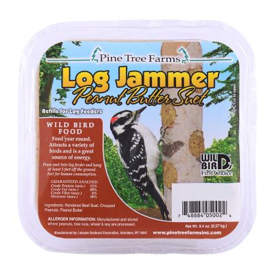 Image showing  Log Jammer Peanut Butter Suet Plugs for Wild Birds, Refills for Log Feeders 9.4 oz., Pack of 12