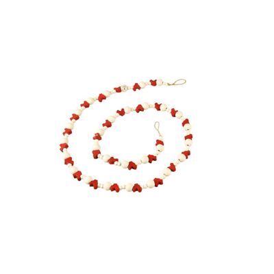 Red Shed 72 in. Rooster Beaded Christmas Garland, Red/White